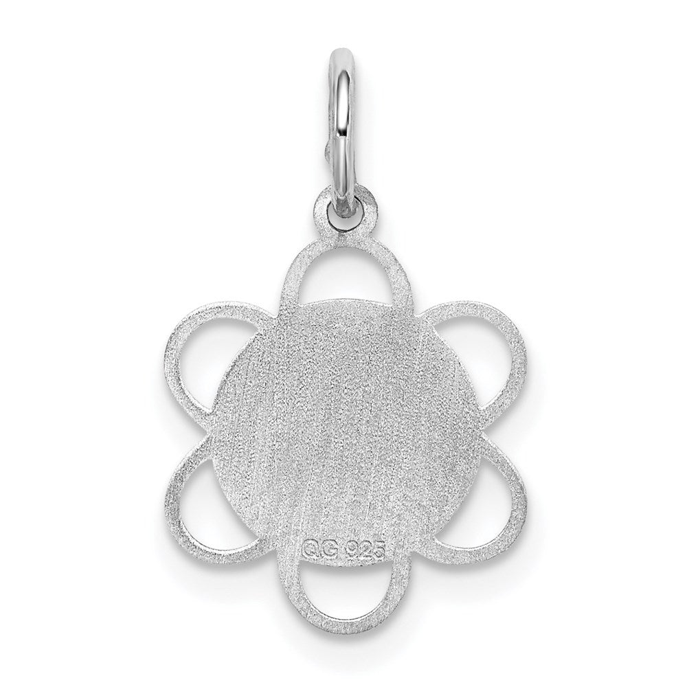 Sterling Silver Rhodium-plated My Confirmation Disc Charm QC2381