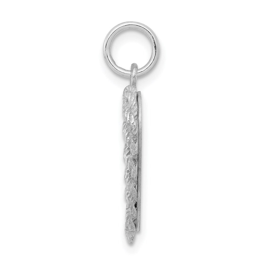 Sterling Silver Rhodium-plated Baptism Disc Charm QC2384