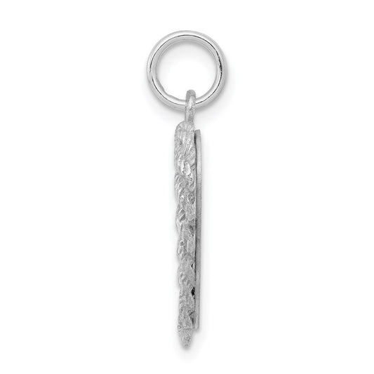 Sterling Silver Rhodium-plated Baptism Disc Charm QC2384