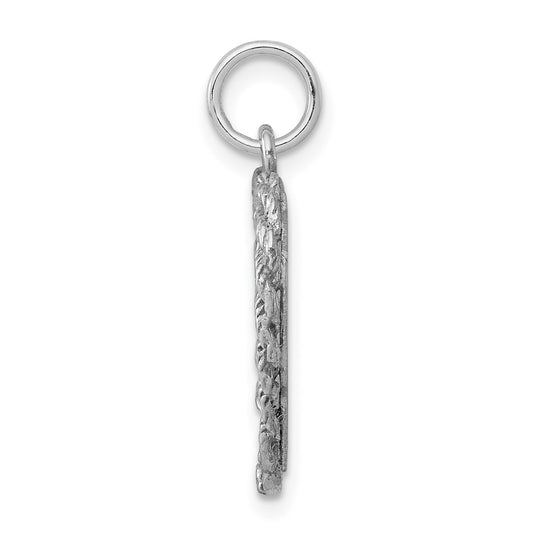 Sterling Silver Rhodium-plated My Confirmation Disc Charm QC2390
