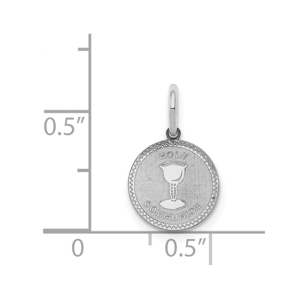 Sterling Silver Rhodium-plated Holy Communion Disc Charm QC2397
