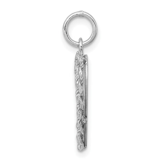 Sterling Silver Rhodium-plated Holy Communion Disc Charm QC2401