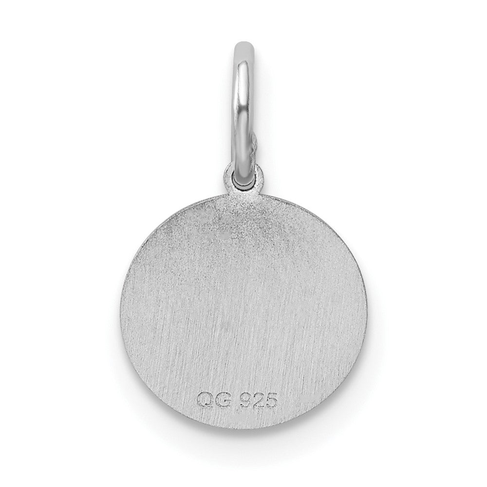 Sterling Silver Rhodium-plated Baptism Disc Charm QC2403
