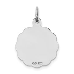 Sterling Silver Rhodium-plated Its a Girl Charm QC2489