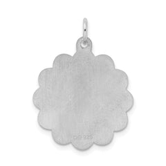 Sterling Silver Rhodium-plated Stork Disc Charm QC2497
