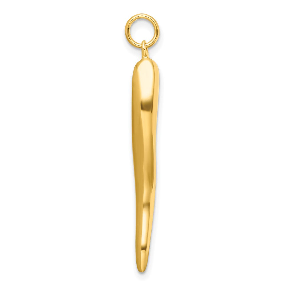 Sterling Silver Gold-tone Polished Italian Horn Pendant QC264GP