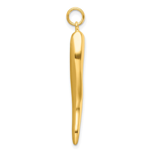 Sterling Silver Gold-tone Polished Italian Horn Pendant QC264GP