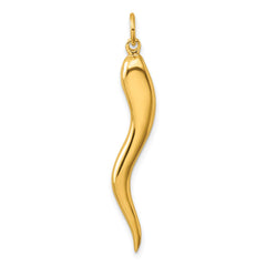 Sterling Silver Gold-tone Polished Italian Horn Pendant QC264GP