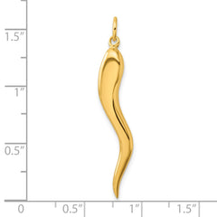 Sterling Silver Gold-tone Polished Italian Horn Pendant QC264GP