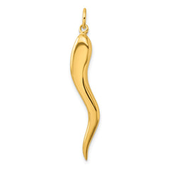 Sterling Silver Gold-tone Polished Italian Horn Pendant QC264GP