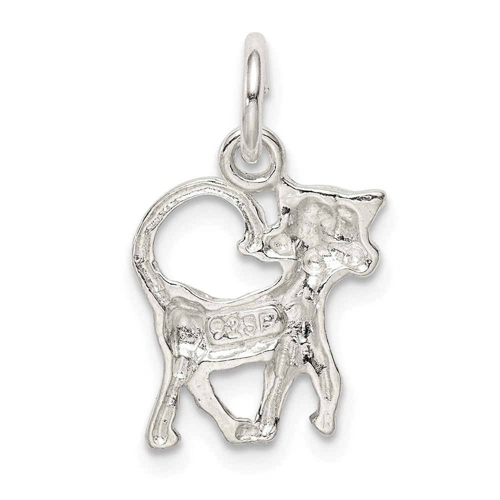 Sterling Silver Cat Charm QC2656