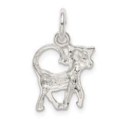 Sterling Silver Cat Charm QC2656