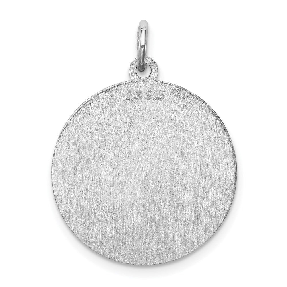 Sterling Silver Rhodium-plated Boston Terrier Disc Charm QC2673