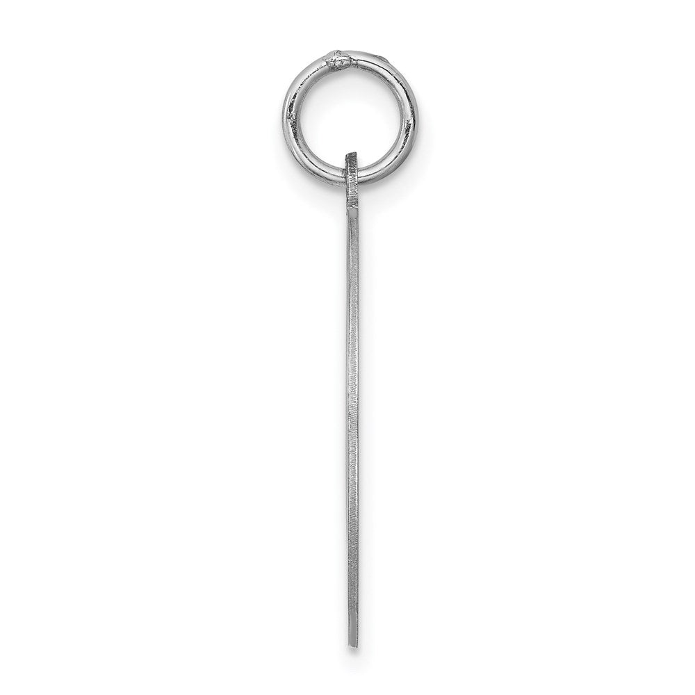 Sterling Silver Rhodium-plated Bull Dog Disc Charm QC2676
