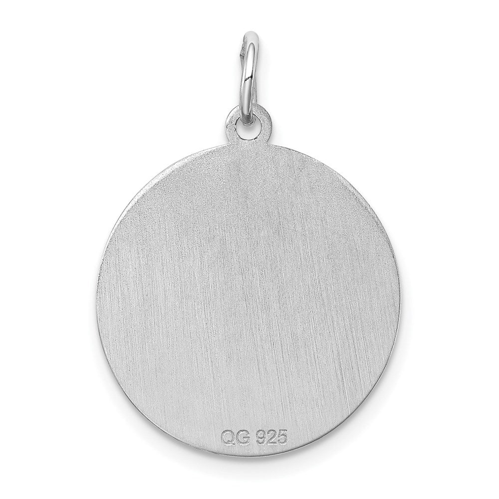 Sterling Silver Rhodium-plated Cocker Spaniel Disc Charm QC2680