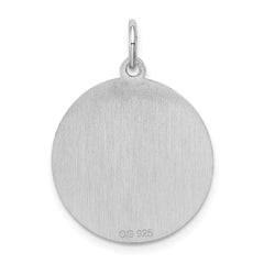 Sterling Silver Rhodium-plated Doberman Pinscher Disc Charm QC2683