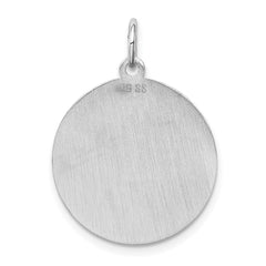 Sterling Silver Rhodium-plated Pomeranian Disc Charm QC2697