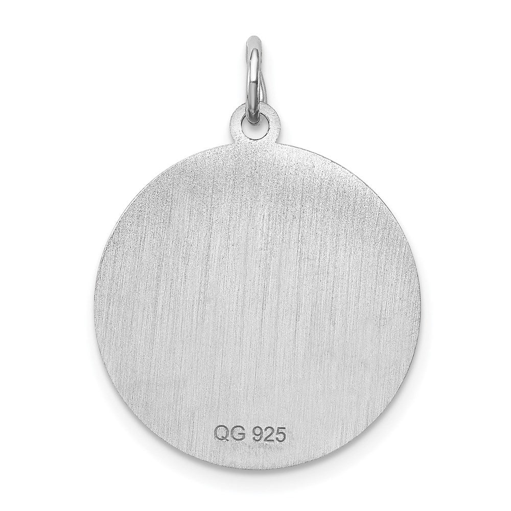 Sterling Silver Rhodium-plated Poodle Disc Charm QC2698