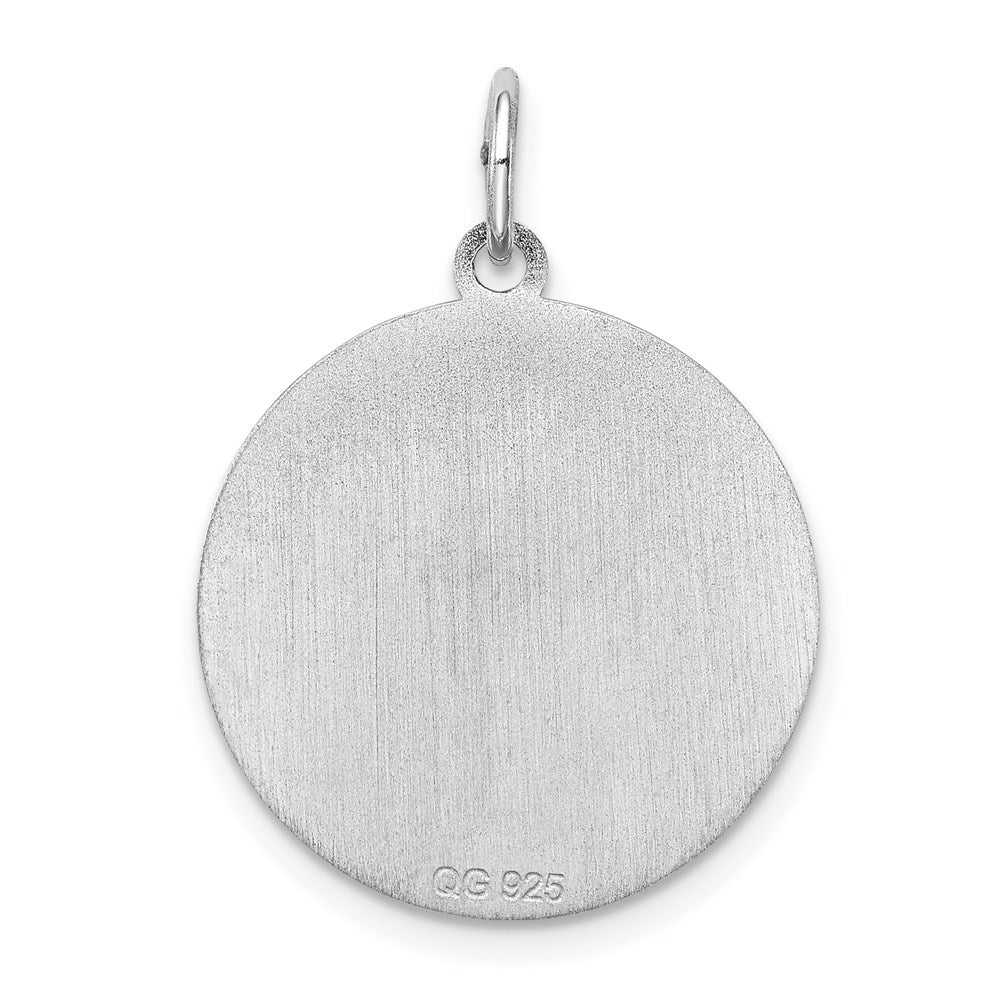 Sterling Silver Rhodium-plated Pug Disc Charm QC2700