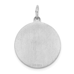 Sterling Silver Rhodium-plated Pug Disc Charm QC2700