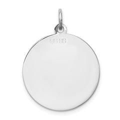Sterling Silver Rhodium-plated Samoyed Disc Charm QC2702