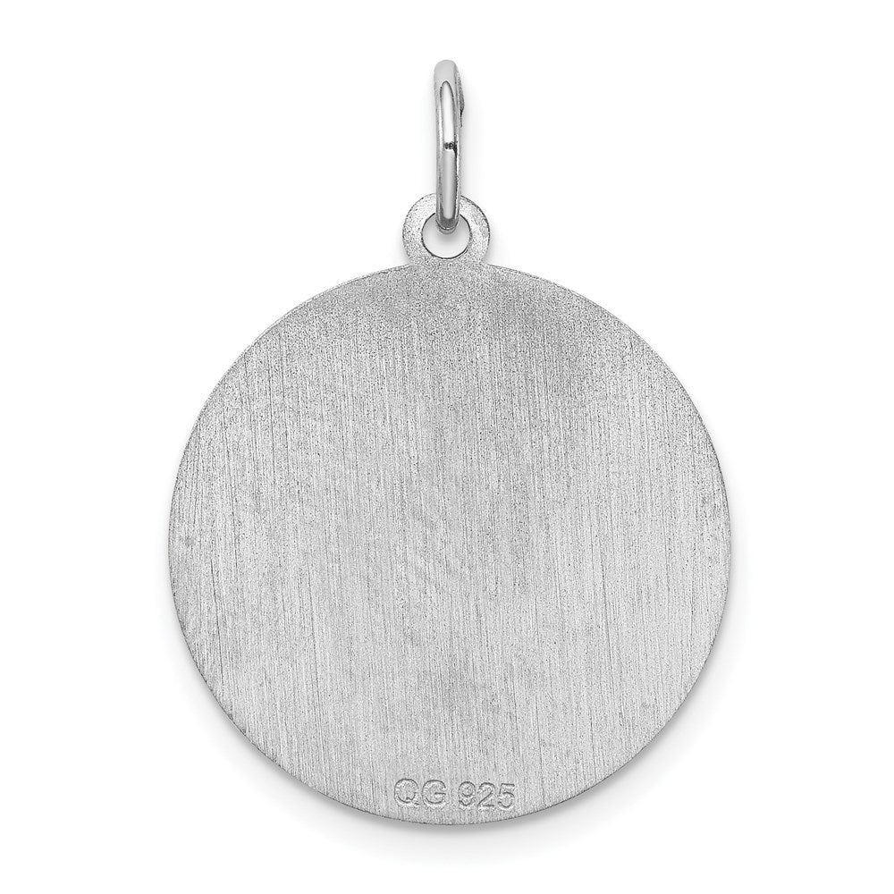 Sterling Silver Rhodium-plated Schipperke Disc Charm QC2703