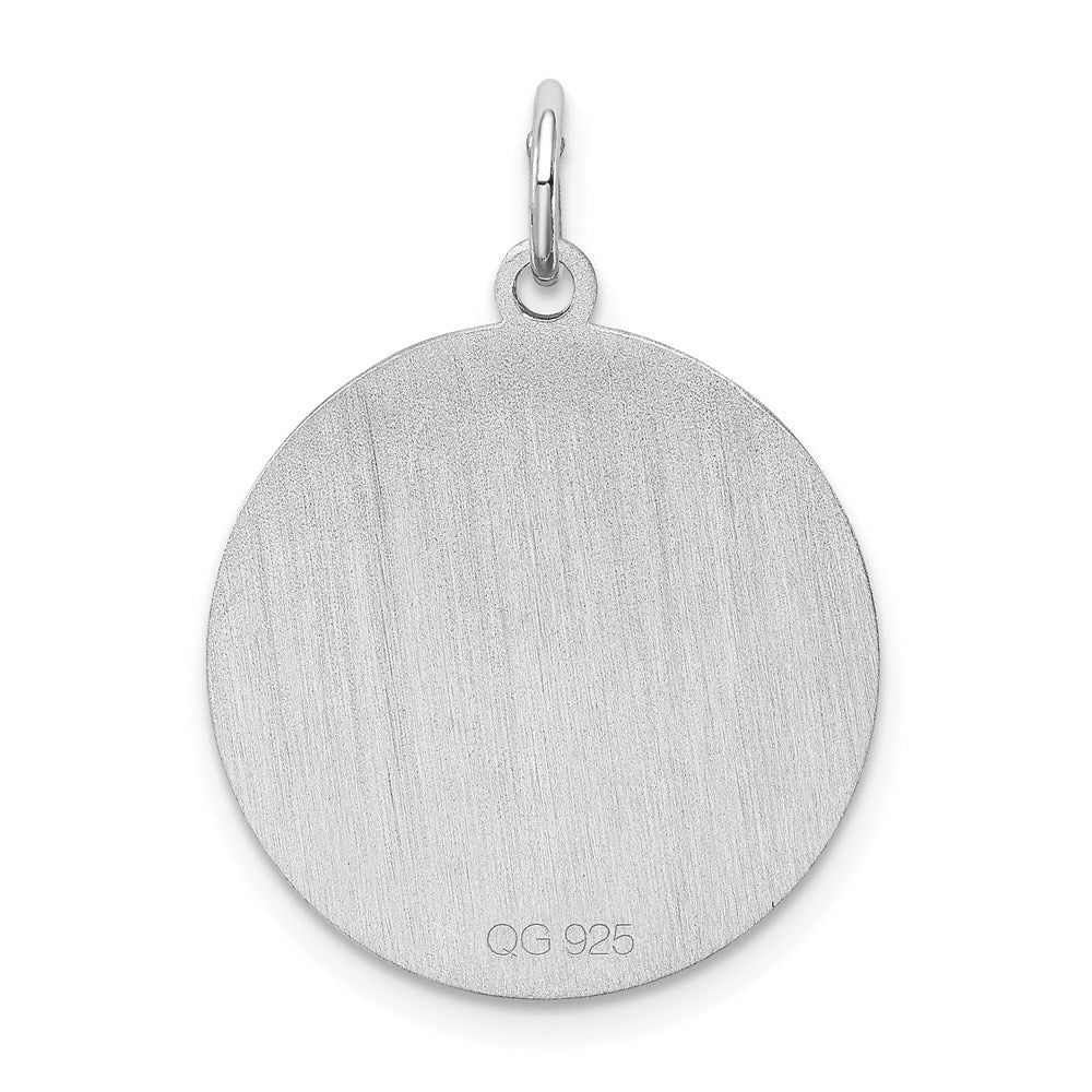 Sterling Silver Rhodium-plated Shetland Sheepdog Disc Charm QC2706