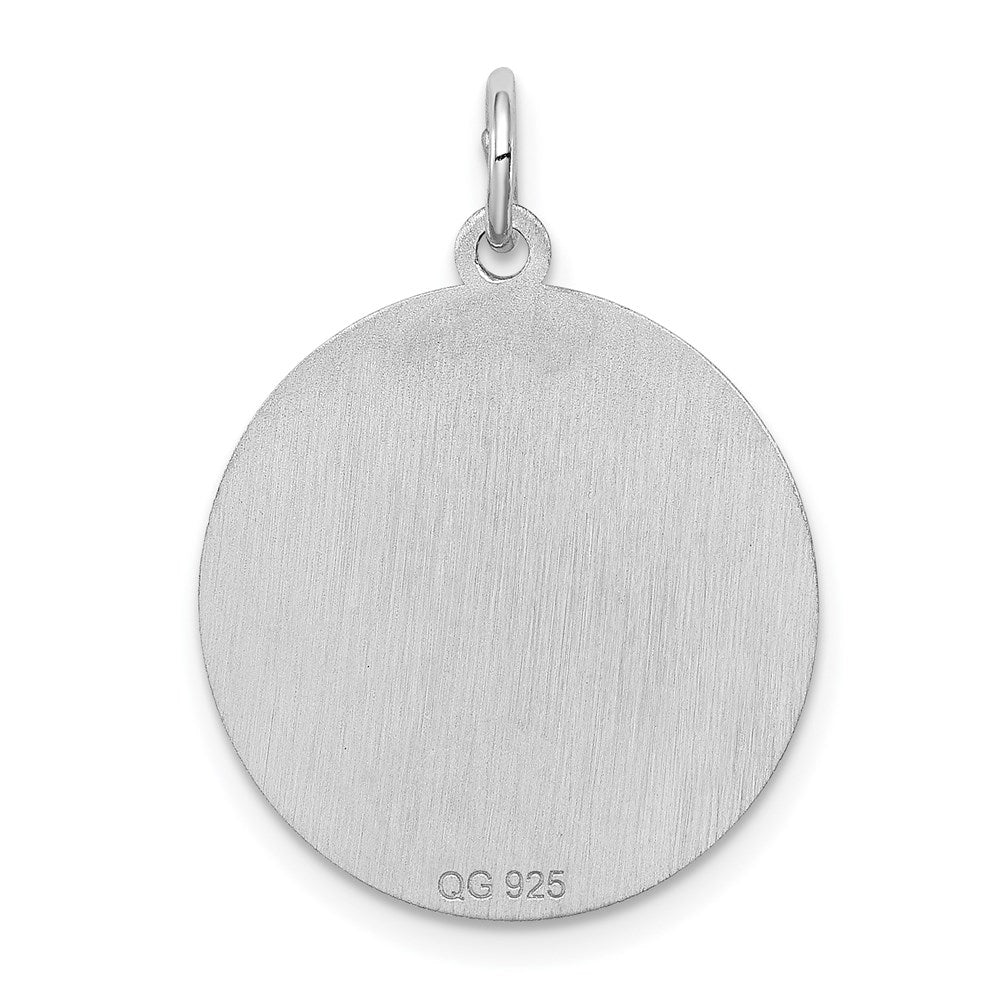 Sterling Silver Rhodium-plated Shih Tzu Disc Charm QC2707