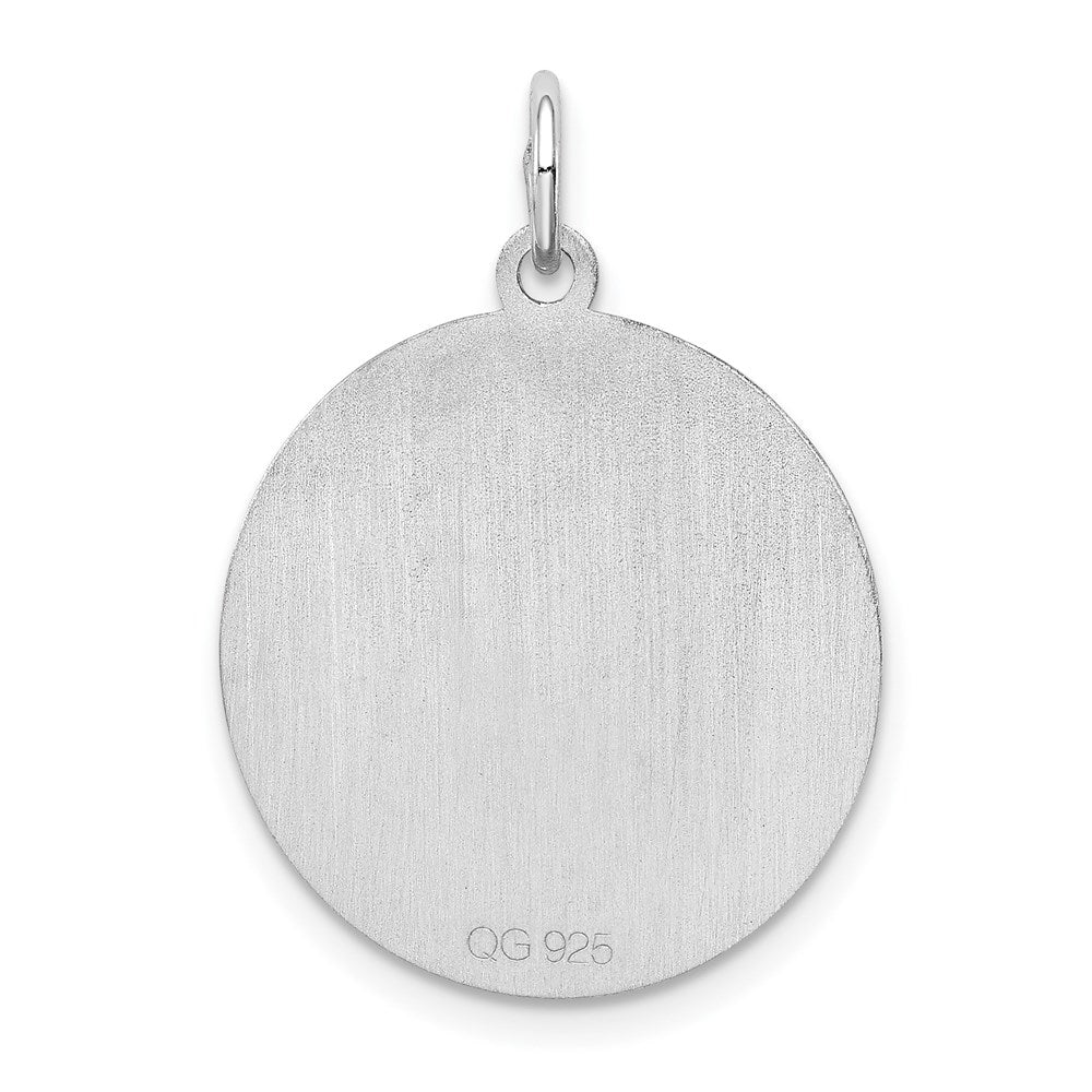 Sterling Silver Rhodium-plated Siberian Husky Disc Charm QC2708