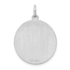 Sterling Silver Rhodium-plated Siberian Husky Disc Charm QC2708