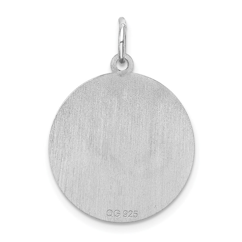 Sterling Silver Rhodium-plated St. Bernard Disc Charm QC2710