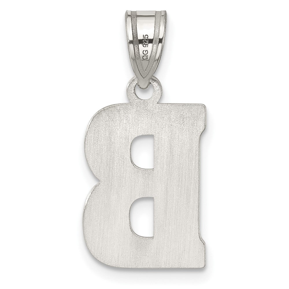 Sterling Silver Rhodium-plated Letter B Initial Pendant QC2762B