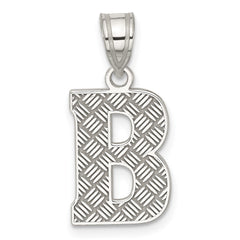 Sterling Silver Rhodium-plated Letter B Initial Pendant QC2762B