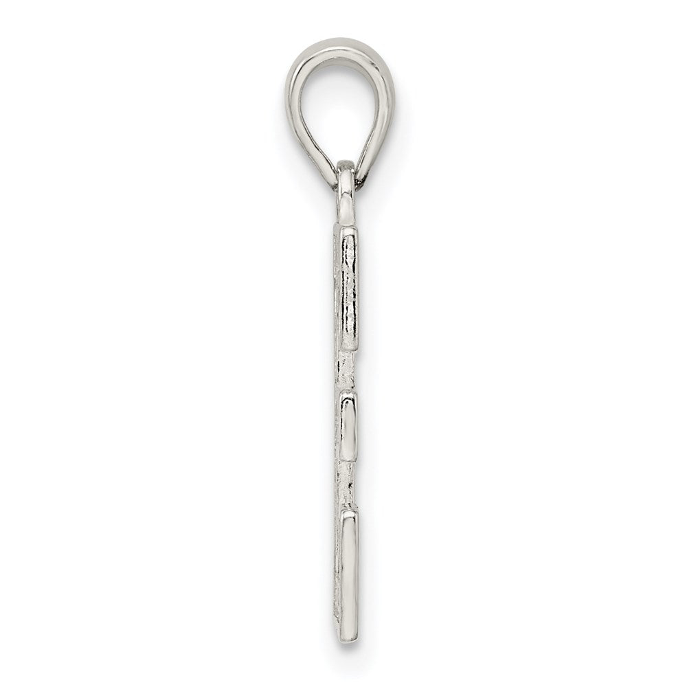 Sterling Silver Rhodium-plated Letter E Initial Pendant QC2762E