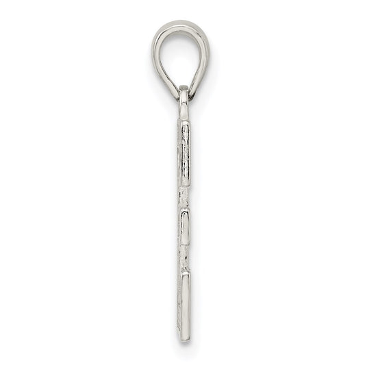 Sterling Silver Rhodium-plated Letter E Initial Pendant QC2762E