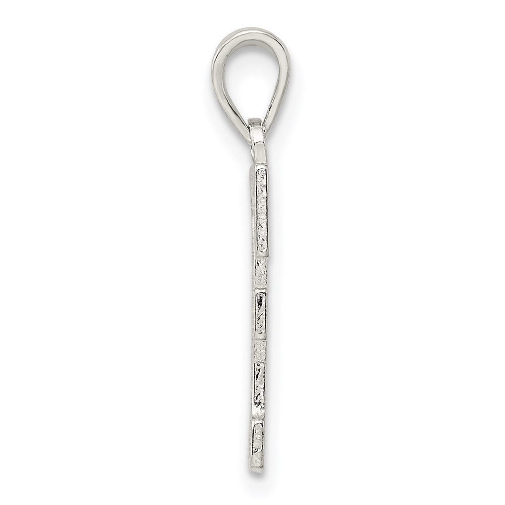 Sterling Silver Rhodium-plated Letter F Initial Pendant QC2762F