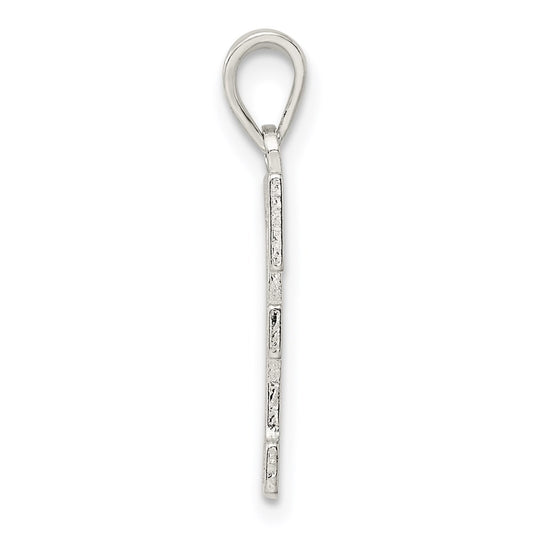Sterling Silver Rhodium-plated Letter F Initial Pendant QC2762F