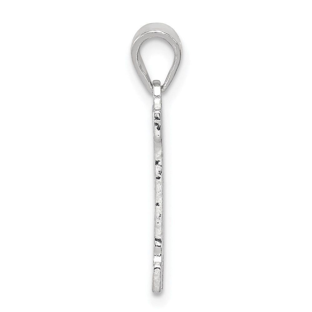 Sterling Silver Rhodium-plated Letter H Initial Pendant QC2762H