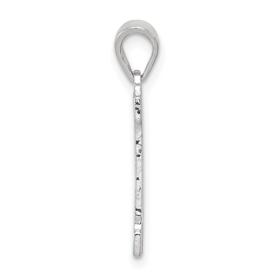 Sterling Silver Rhodium-plated Letter H Initial Pendant QC2762H