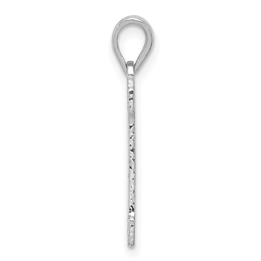 Sterling Silver Rhodium-plated Letter I Initial Pendant QC2762I