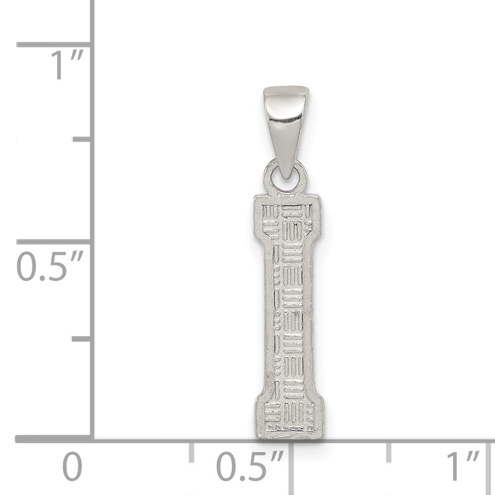 Sterling Silver Rhodium-plated Letter I Initial Pendant QC2762I