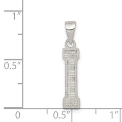 Sterling Silver Rhodium-plated Letter I Initial Pendant QC2762I