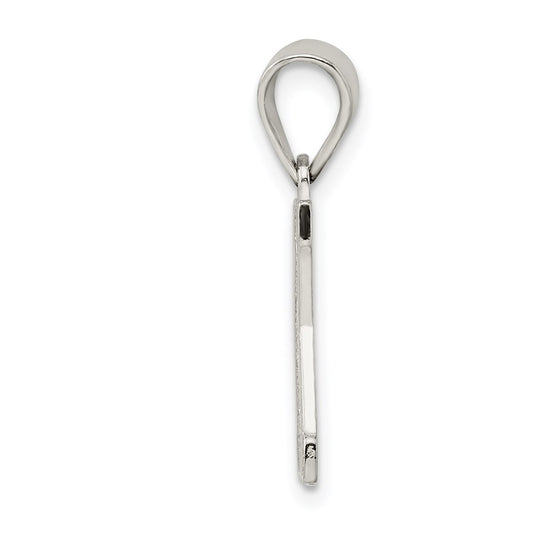 Sterling Silver Rhodium-plated Letter K Initial Pendant QC2762K