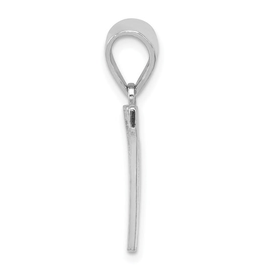 Sterling Silver Rhodium-plated Letter W Initial Pendant QC2762W