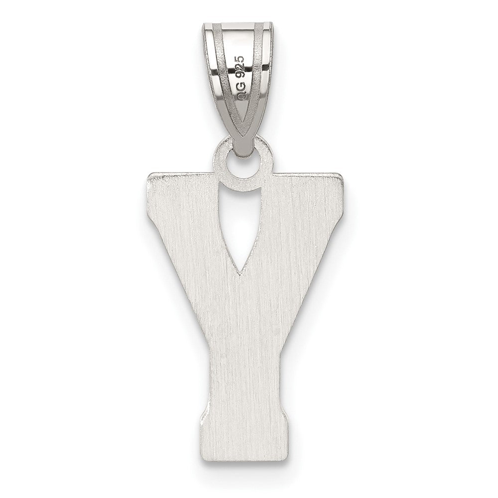 Sterling Silver Rhodium-plated Letter Y Initial Pendant QC2762Y