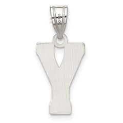Sterling Silver Rhodium-plated Letter Y Initial Pendant QC2762Y