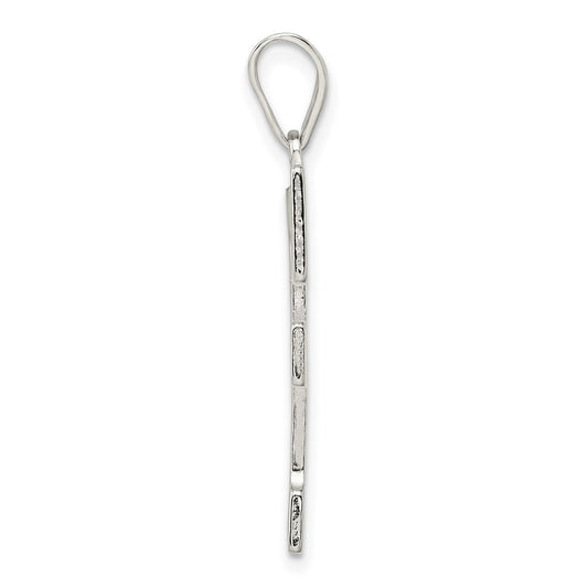 Sterling Silver Rhodium-plated Letter F Initial Pendant QC2766F