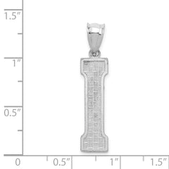Sterling Silver Rhodium-plated Letter I Initial Pendant QC2766I
