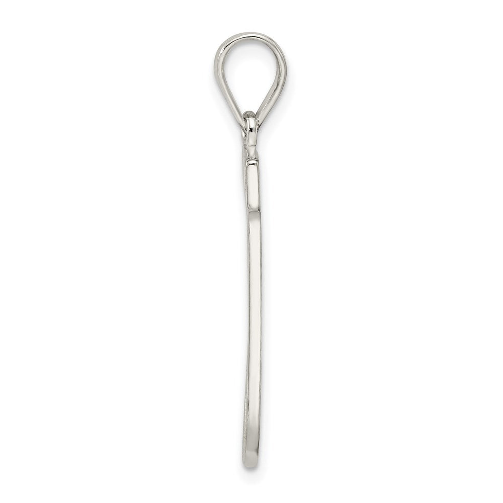 Sterling Silver Rhodium-plated Letter J Initial Pendant QC2766J