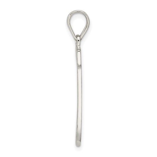 Sterling Silver Rhodium-plated Letter J Initial Pendant QC2766J
